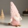 Interior doll "Dwarf in pink with ski skiing" 24 cm
