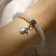 Bracelet with suspension mix ball No. 6 "Moonstone" matte