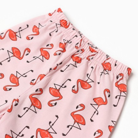 Kit (blouse, pants), peach/flamingos color, height 80 cm-5