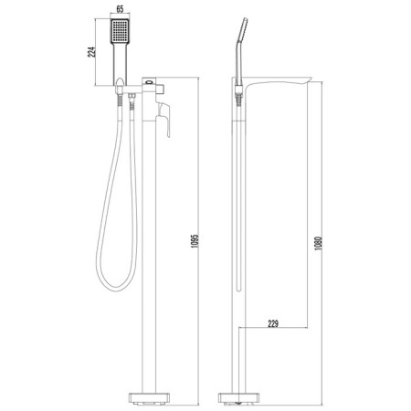 LEMARK Unit LM4544C bath mixer, single -leaf, pour 350 mm, watering can, chrome-1