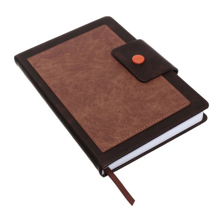 The diary is notathered, A5, 140l, cage, region, on the button, gray/brown-1
