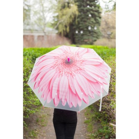 Herbera umbrella, semi-automatic, with whistle, r = 41cm, pink color-5