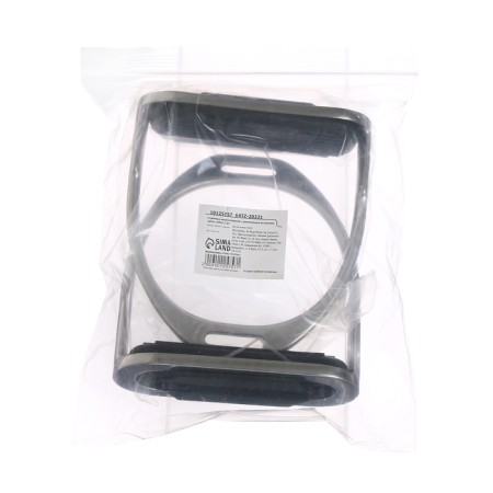 Metal stirrup with rubber inserts, chrome, set 2 pcs-5