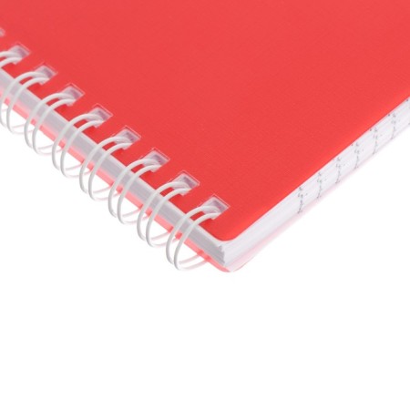 Notepad A6, 80 sheets of a cage, on the crest of canvas is red, plastic cover, micropercitual for separation-1
