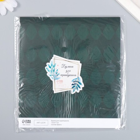 Scrapbooking paper "Leaflets" density 180 g 15.5x17 cm-3
