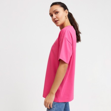 Women's T-shirt Minaku Oversize Fit: Beige color, rr 54-2