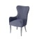 Armchair "Lari", velor fabric, bronze molding, white massif, Gray color