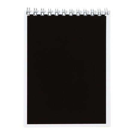 Notepad A6 40 sheets in a cage on the crest "Black", cover shaking cardboard, VD-LK, Block 65 g/m2