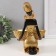 Souvenir Polystone stand "African sits, with a wicker basket" Gold 16x16x23 cm