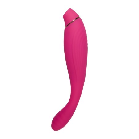 Jos Danvi vibrator with vacuum-wave stimulation, silicone, 21.5 cm, pink color-1