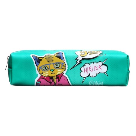 School Penal "Cat with glasses", on lightning-1