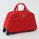 Road bag on wheels, external pocket, red color