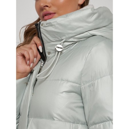 Coat insulated winter female, size 40, color light green-13
