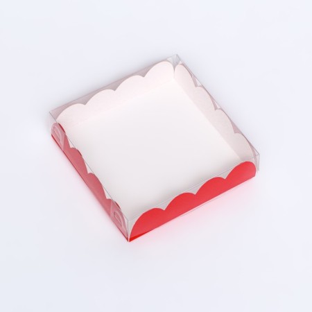 Box for cookies, red, 12 x 12 x 3 cm-1