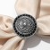 Ring for a scarf "ethno" circle, gray color in black silver