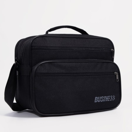Male bag on lightning, luris, long belt, black color-1