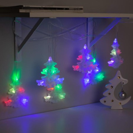 Garland "thread" 2 m with nozzles "Fir -tree Matovoy", IP20, transparent thread, 30 LED, glow of multi (RG/RB), blinking, 220 V