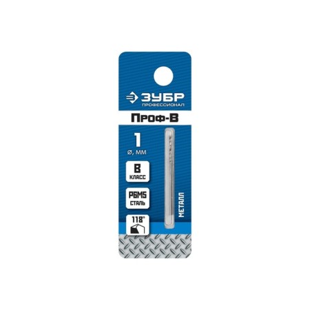 Bison drill, steel P6M5, cylindrical shank, 1 x 34 mm, class in-1