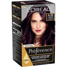 Краска для волос L'Oreal Preference Recital «Благородный сливовый», тон 4.26, насыщенный холодный фиолетовый