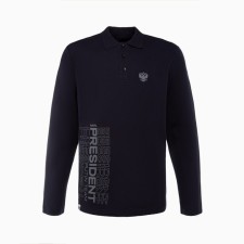 Polo with long sleeve President, size XL, black color