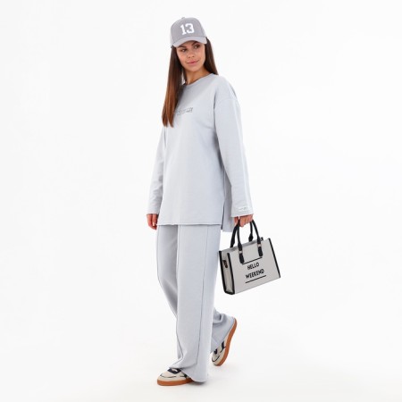 Bag Women's Tout with zipper, gray color-9