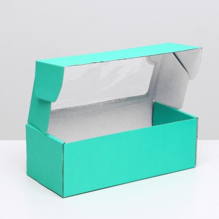 Self -charged box, with a window, mint, 16 x 35 x 12 cm mix-2