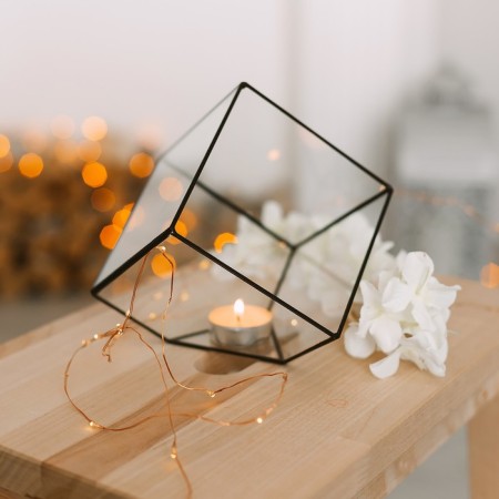 Florarium "Cube" Small (black seams)-3