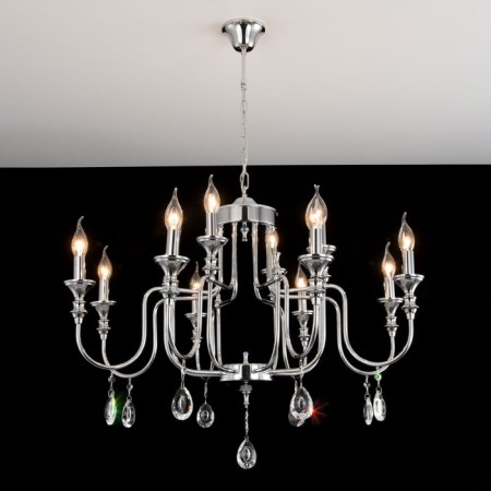 Suspended chandelier Citilux "Riga" CL437221, 81x81x82 cm, 12x60W, E14, gray color-4