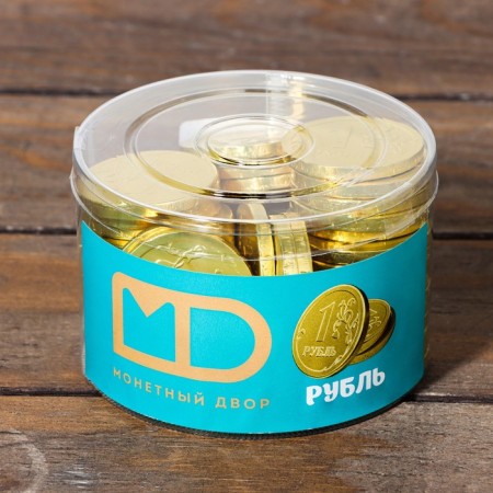 Chocolate coins in the bank "Ruble", 6 g