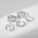 Ring set of 5 pieces "minimalism", size mix, color silver