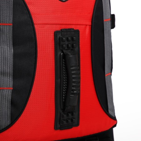 Tourist backpack on lightning, 4 external pockets, red/black color-6