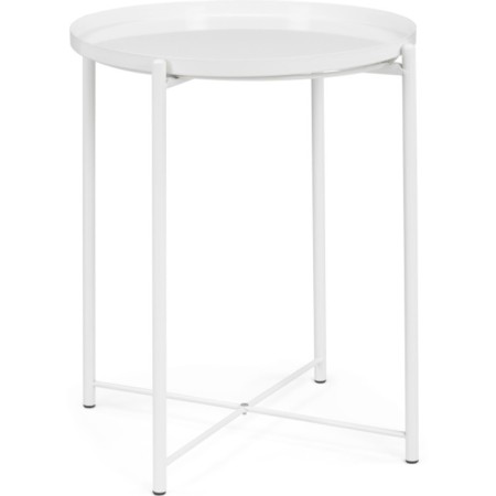 TRAY 1 Metal coffee table, white 46x46x52 cm-1