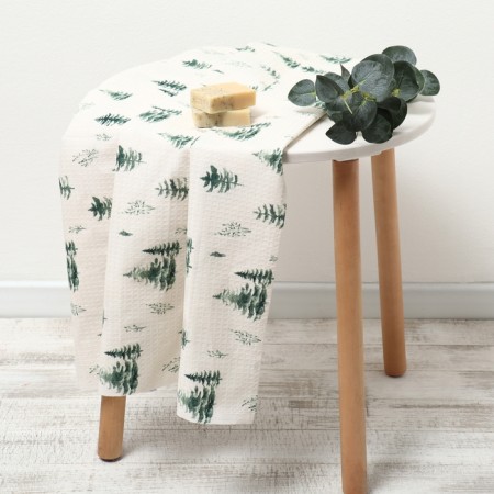 Towel "Christmas trees" 80x150 cm, 100% cotton, waffe, 160 g/m2
