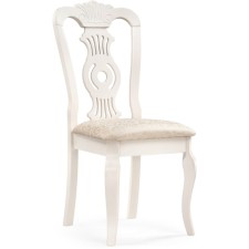 Wooden Lomar chair array of gveei, white/beige 46x58x98 cm