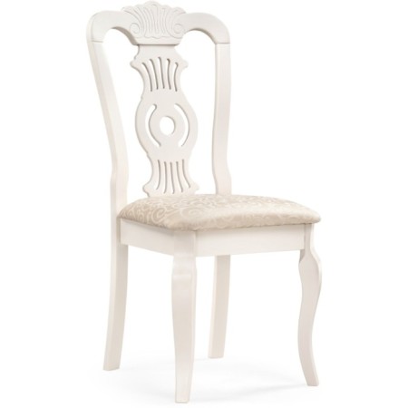 Wooden Lomar chair array of gveei, white/beige 46x58x98 cm