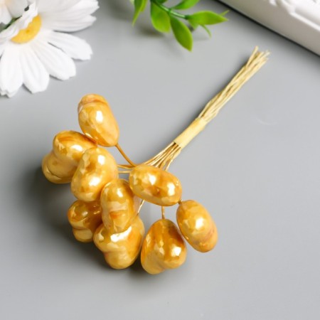 Decor for the creativity of "heart" gold 1 bouquet = 10 pcs 10 cm-1