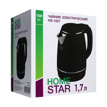 Electric kettle Homestar HS-1007, plastic, flair, 1.7 l, 1500 watts, black-8