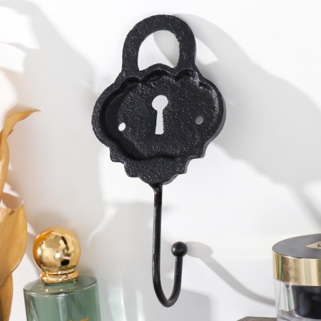 Decorative metal hook "openwork lock" 8x5x17 cm-3