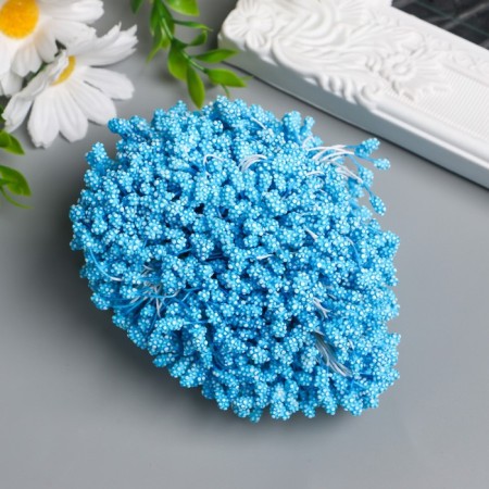 Stamens for flowers "droplets Bulf -Blue" 4x7 mm set 700 pcs length 6.5 cm-1