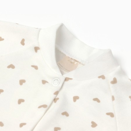 Details for children with closed legs, beige color/hearts, height 62 cm-1