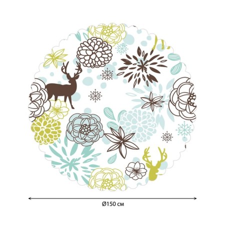 The tablecloth “Deer and flowers”, round, Saten, d = 150 cm-1