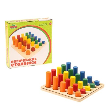 Puzzle "Logical columns", 25 color figures