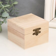 Casket wood for painting square 6.5x8.5x8.5 cm