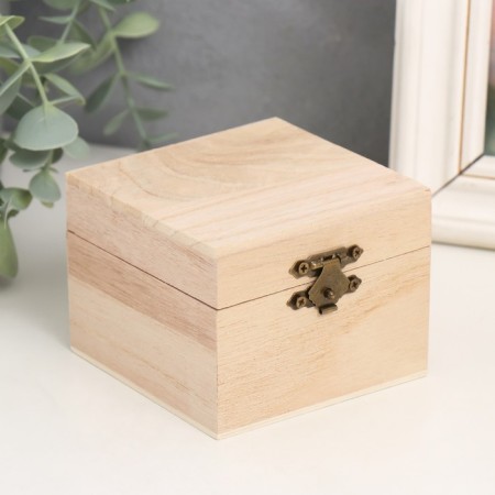 Casket wood for painting square 6.5x8.5x8.5 cm