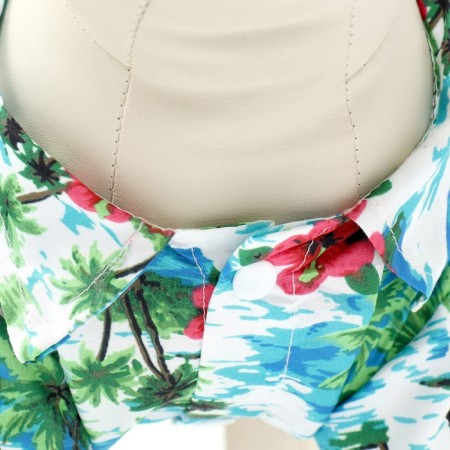 Dog shirt "Tropics", XS (DS 20. OG 28, Osh 19 cm), Blue-3
