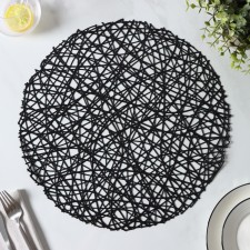 A set of serving napkins on the table “Spider Web”, D = 38 cm, 4 pcs, black color