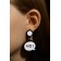 Acryl Earrings "Dialog Window" Yes! No!, Black and white color