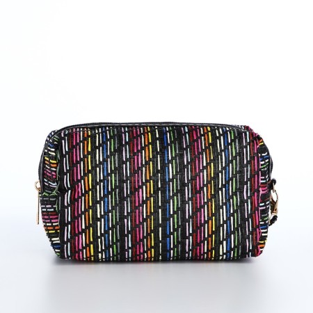 Cosmetic bag with lightning, black color-1