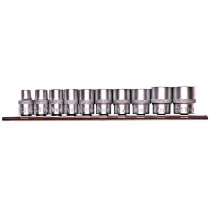 Set of end heads Stels 13601, 3/8 ", hexagonal, CRV, 8-19 mm, 10 pcs.