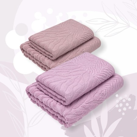 Set of towels "Jacquard", size 50x80 cm - 2 pcs, 70x130 cm - 2 pcs, lilac color-1